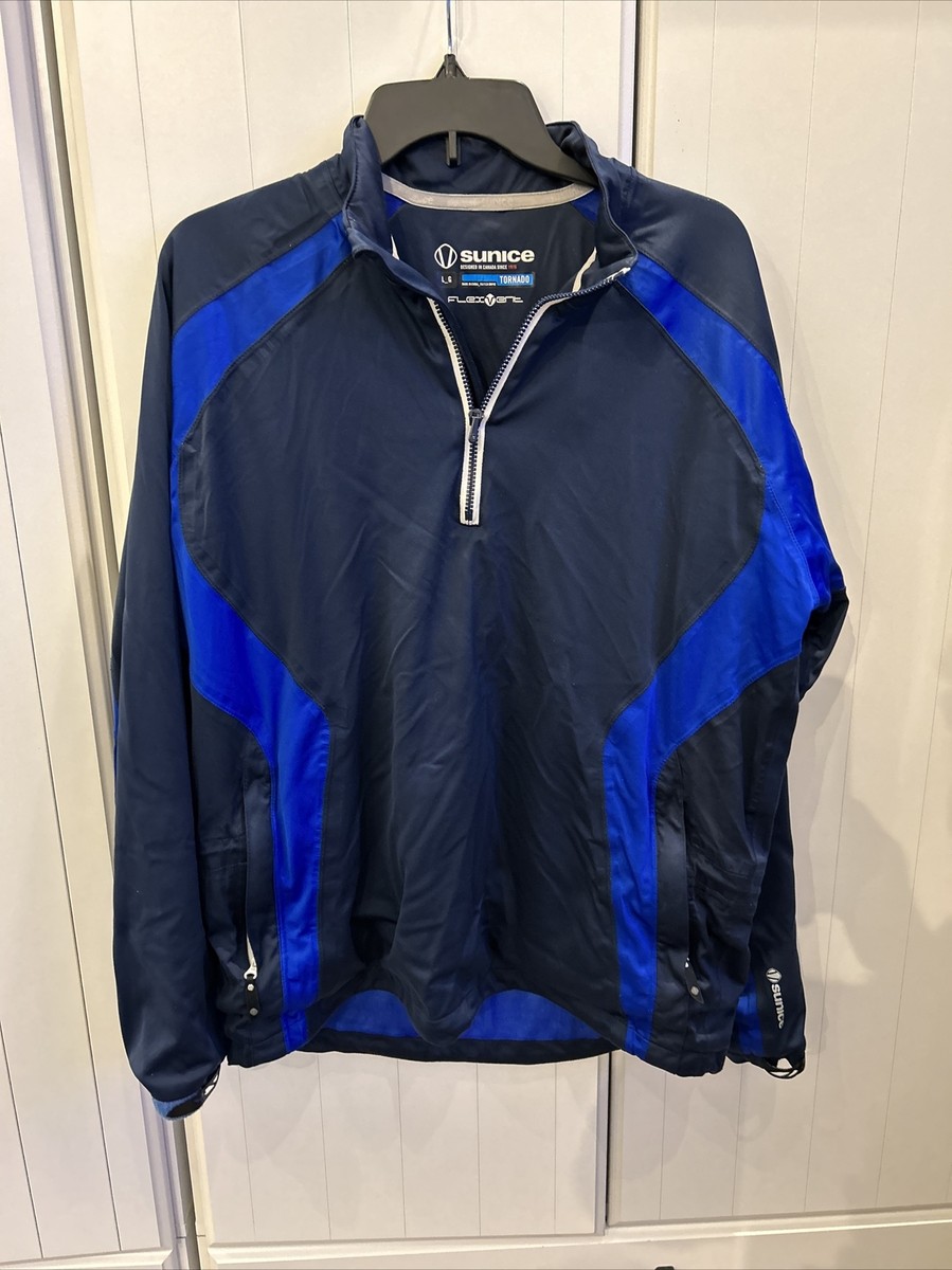 Sunice Tornado Jacket Large Mens Blue Golf 1/4 Zip Athletic Sunice Tornado Jacket Large Mens Blue Golf 1/4 Zip Athletic
