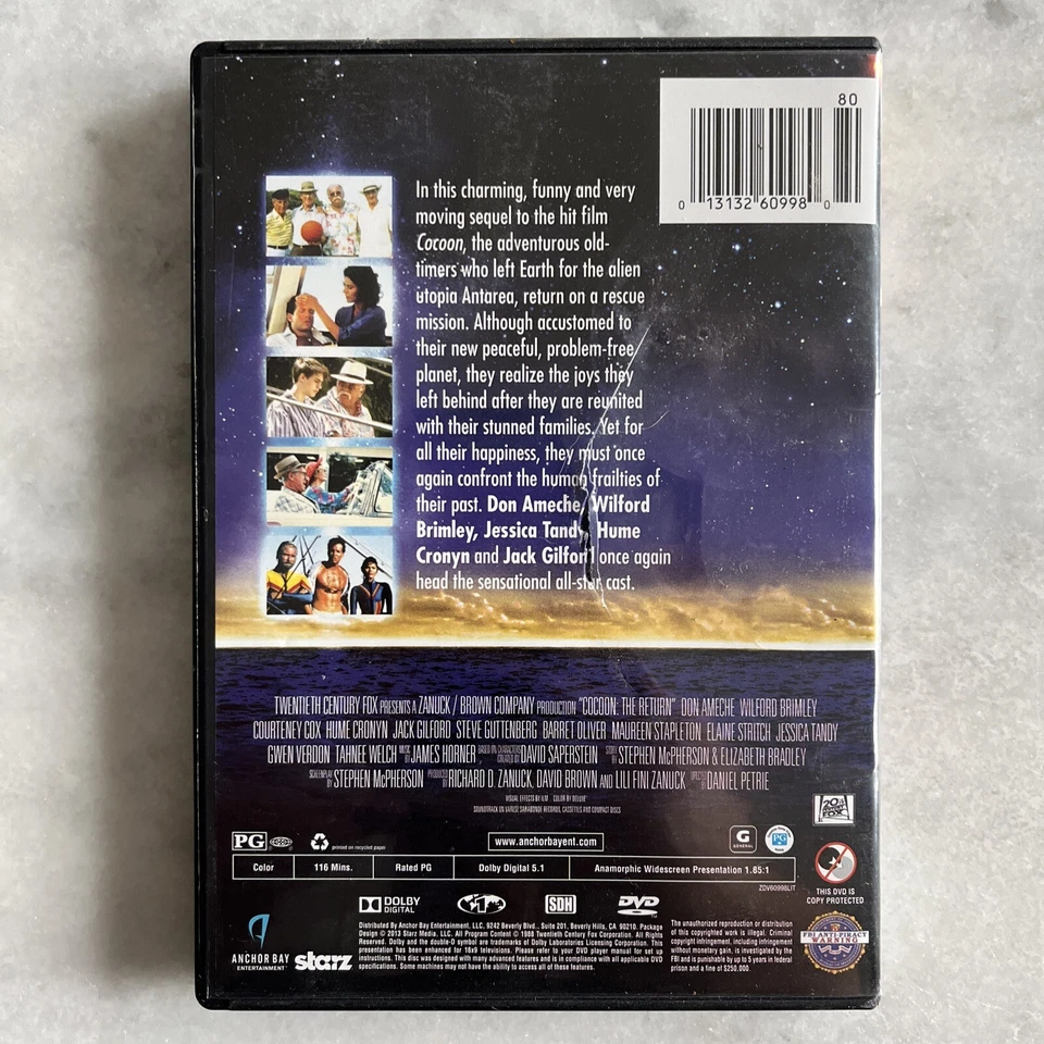 Cocoon 2: The Return (DVD, 1988) Steve Gutenberg, Jessica Tandy, Don Ameche, OOP - Image 2 of 3