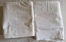 Ancien drap en métis monogramme FB LOT DE 2 draps  ref 906