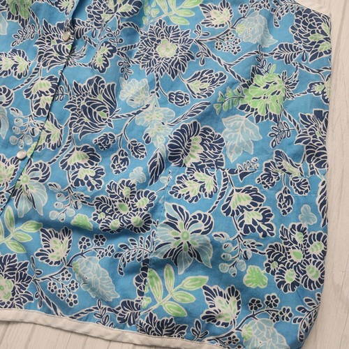Anthony Richards Women's Multicolor Blue Floral Sleeveless Snap Up Tank Top 2X - Picture 4 of 6