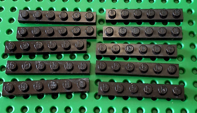 Lego 10 x Platte 3666 schwarz 1x6 Zubehör Bauplatte Basic Basis