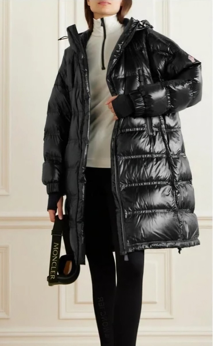 MONCLER Grenoble Roshelair Long Down Jacket Size 4 XL - L Black