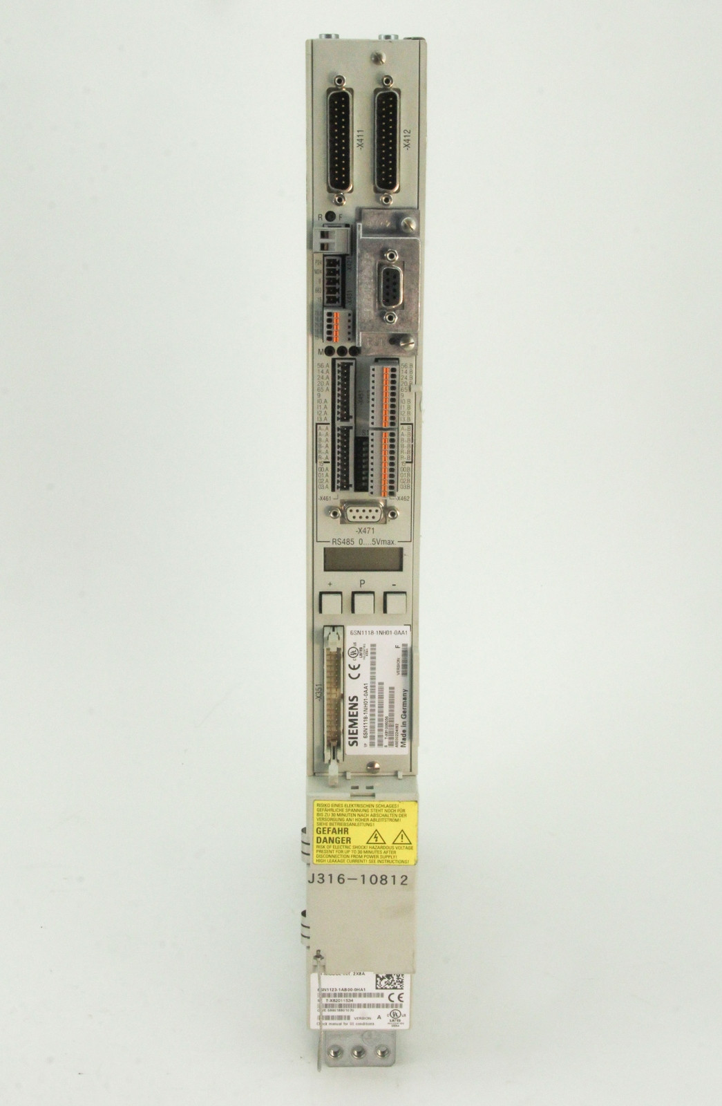 10812 SIEMENS SIMODRIVE LT-MODUL INT.2X8A, 6SN1118-1NH01-0AA1 6SN1123 ...