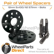 Wheel Spacers (2) & Bolts 12mm for Audi TT [8S] 14-22 On Aftermarket Wheels