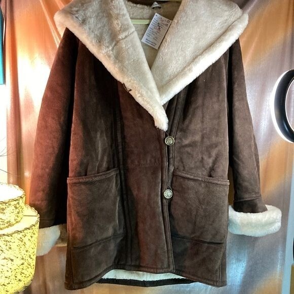 Vintage 90s Marvin Richard Brown Leather Jacket Faux