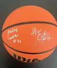 Hanna & Haley Cavinder Twins Signed Wilson NCAA Basketball Leaf COA Miami