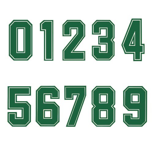 Bold Border Font Jersey Number Vinyl Heat Transfer Iron On Sport T-Shirt DIY - Picture 7 of 78