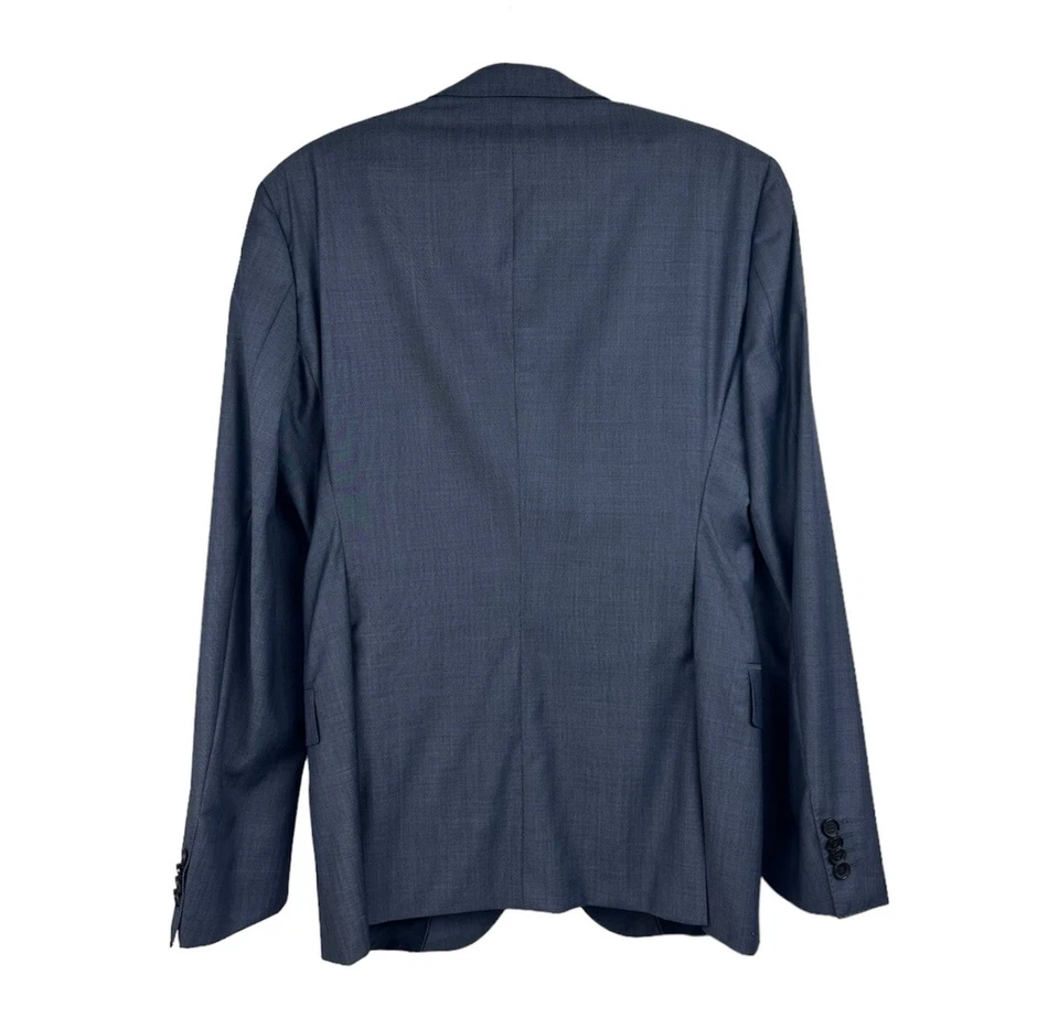 Hugo Boss Huge2 Genius1 Super 130 100% Wool Men’s Navy Grey Blue Suit Coat - 40R - image 2 of 4