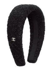 Size OS Chanel CC Metallic Tweed Embellished Headband 25K