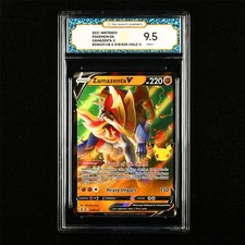 TQG 9.5 Mint+ 2021 Pokemon ENG Zamazenta V #SWSH-CB E 018/025 Holo V