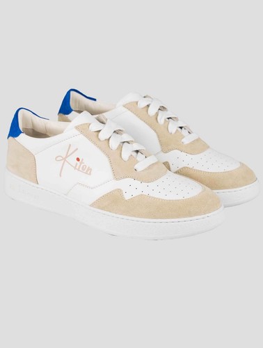 Housse à Vêtements Kiton Homme - Beige Et Blanc Motif Géométrique - Détails Cuir - Neuf Avec étiquettes