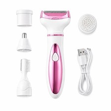 4-in-1 Women's Electric Razor Rechargeable Hair Remover Face Body Bikini Trimmer