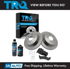TRQ Rear Semi Metallic Brake Pad & Rotor Kit w/Chemicals for Ford Truck SUV