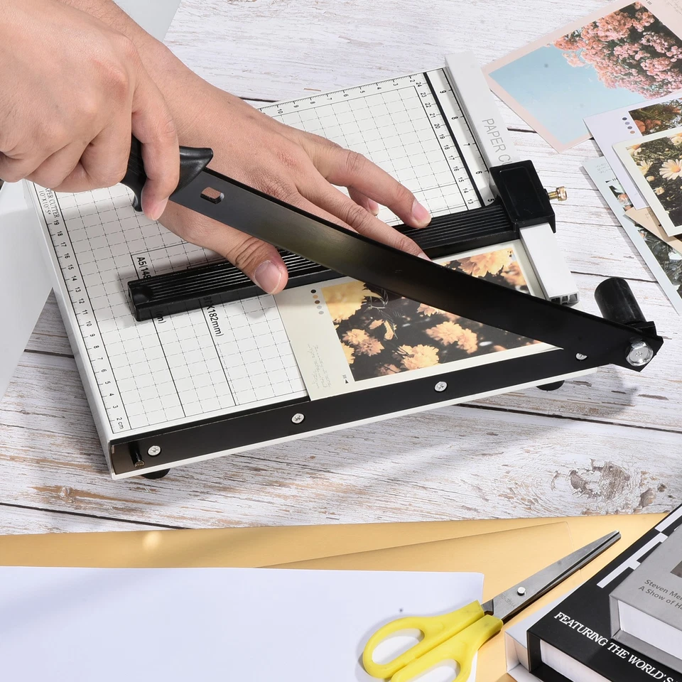 Paper Cutter B3 Stack Paper Trimmer 12 Sheet Ergonomic Handle 21" Cutting Length - Image 4 of 4