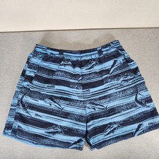 Columbia PFG Men  s Large Swim Trunks Fish Print Omni-Shade Blue Fishing Shorts