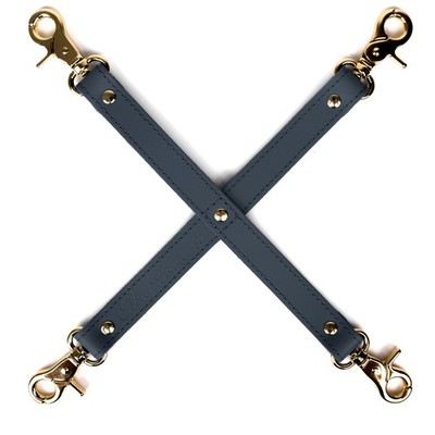 4-way Cross Leather Strap Bondage - Hogtie Connector Reinforced