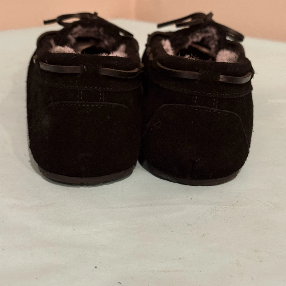 Mocasines Minnetonka Zapatillas Gamuza Piel Sintética Forradas Negras Mujeres Talla 10 М Foto 4 de 4