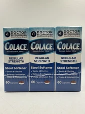 Colace Regular Strength Stool Softener 100mg Exp 10/2027 Pack Of 3