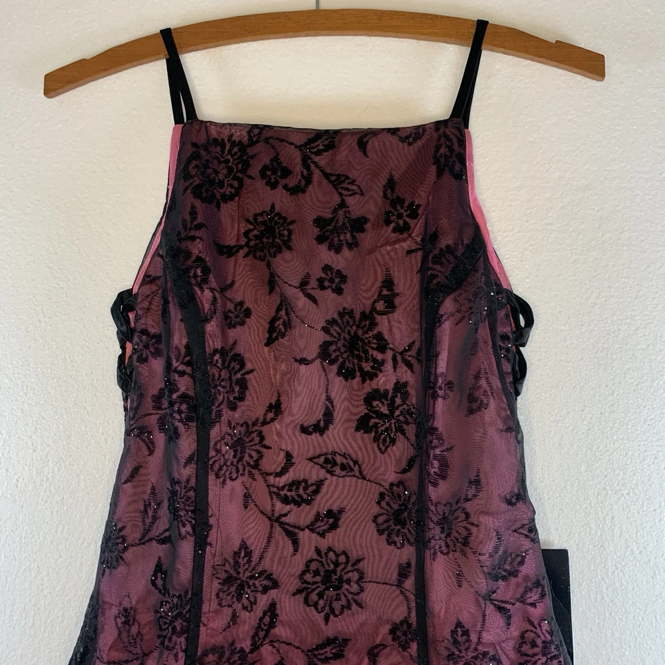 Vestido Maxi Morgan Co Feminino Y2K Veludo Burnout Whimsigoth Tamanho 3/4 Formal NOVO - Imagem 2 de 4