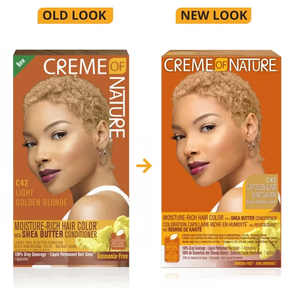 [CREME OF NATURE] Moisture-Rich Hair Color, C42-Light Golden Blonde (3 Packs)