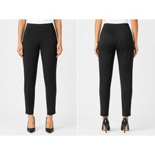 Eileen Fisher Black Side Zip Slim Ankle Pants Women s PM Organic Cotton Stretch