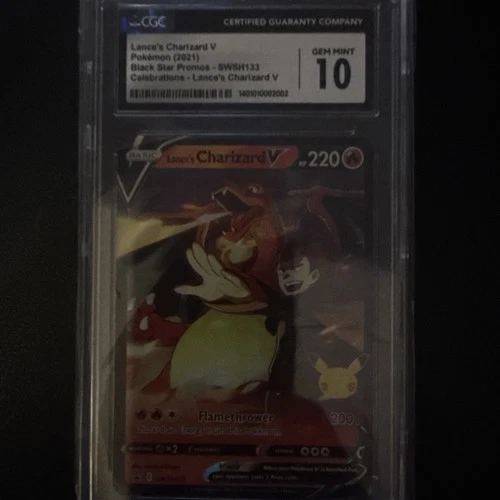 🔥🔥 CGC 10 Lance's Charizard V Black Star Promos SWSH133 2021 Celebrations