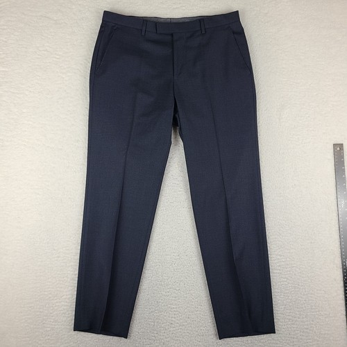 HUGO BOSS Pants Mens 32x29 Navy Blue Slim Straight Leenon1 Trousers Dress Slacks