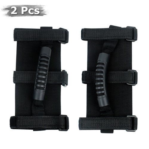 Pair PREMIUM Roll Bar Grab Handle Handles Black for Jeep Wrangler CJ YJ TJ JK - Foto 2 di 9