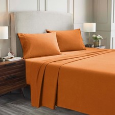 Paisley or Solid Flannel Cotton Sheet Set, Fuzzy Warm Sheets, Traditional Boh...
