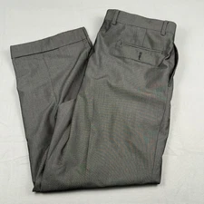 Sean John Dress Pants Mens 38x32 Metallic Gray & Black Pleated w/ Cuffs Baggy