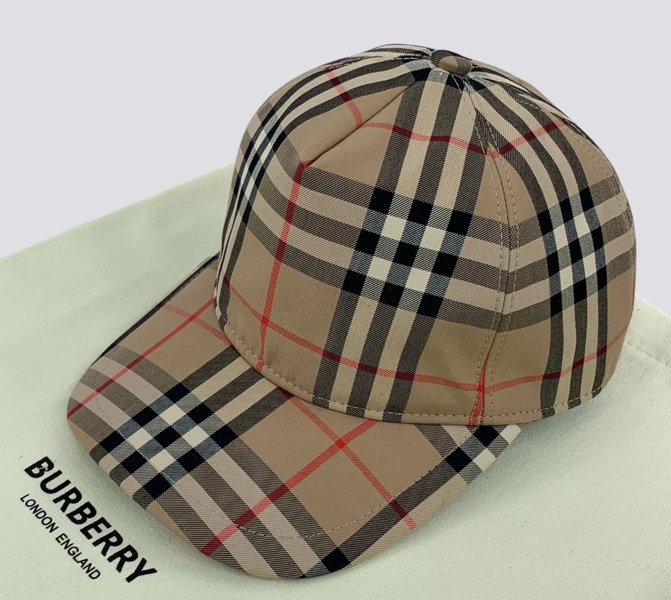 Burberry London Nova Check Logo Baseball Trucker Cap Hat Beige Size M - Image 4 of 4