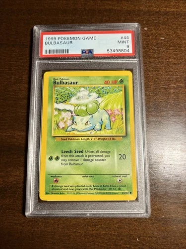 1999 pokemon bulbasaur psa 9 mint 44/102