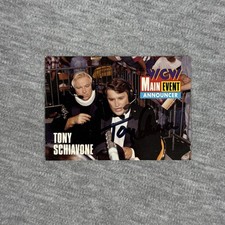 1995 CARDZ WCW Main Event #47 Tony Schiavone Signed IP Auto