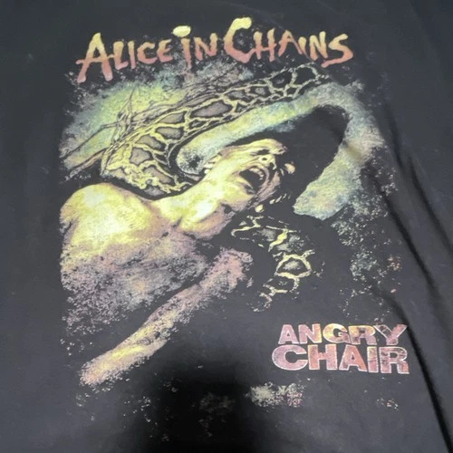 Hanes ComfortSoft L Black Cotton Crew Neck Alice in Chains G Vintage vintage concert t-shirt, vintage, single stitch, B+ condition