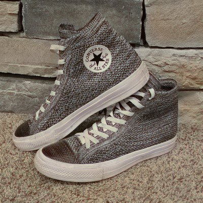 Converse Chuck Taylor All Star X Nike Flyknit Hi Top Trainers Mens 8 Wms 10 Gray