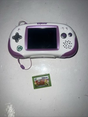 Leapfrog Leapster Explorer Purple Learning Handheld system w/ Game TESTED Works!