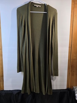 LOFT LONG SLEEVE OLIVE GREEN LONG  OPEN CARDISWEATER. WOMENS LONG SLEEVE 0526-20