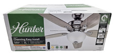 Hunter 54" Channing Indoor Brushed Nickle Ceiling Fan w/ Light Remote 53367