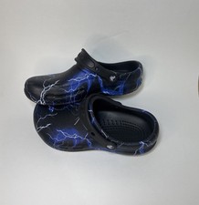 Crocs Work Bistro Slip Resistant Clog Shoe Men 7 Women 9 Lighting Bolts Thunder