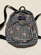 Jansport Mini Half Pint Floral Print Backpack Gingham Daisy Kids Purse Travel