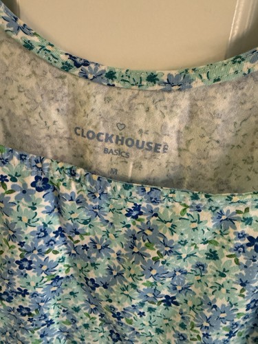 Clockhouse C&A Blue & White Floral Top Size Medium Brand New Fast Delivery - Picture 2 of 3