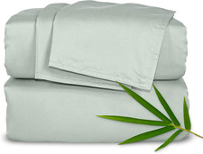 Queen Bamboo Viscose Sheet Set Cooling Deep Pocket Bed Sheets Sea Glass