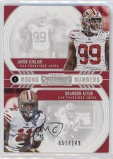2020 Panini Contenders Round Numbers Silver /149 Brandon Aiyuk Javon Kinlaw 1b30