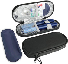 CDBXPRG Insulin Pen Cooler Travel Case, 2 TSA Approved Ice Packs Black