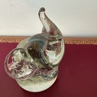 Clear Hand Blown Art Glass Elephant Paperweight Figurine Decorative Glossy — photo 3