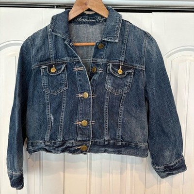 American Eagle Distressed Jean Jacket Size Large