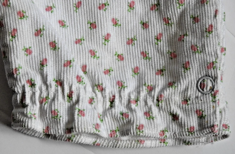 Винтажный детский вельветовый комбинезон из 1 предмета с цветочным узором белая роза 6-9 месяцев - Изображение 4 из 4
