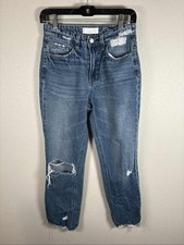 Vervet Blue High Rise Distressed Ankle Skinny Jeans Women's 25
