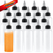 Uyuxxu 20 Pack 4oz Boston Squeeze Bottles, Clear Plastic Dispensing clear