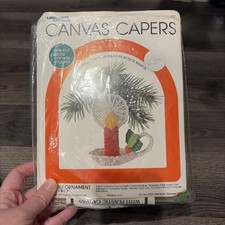 Leisure Arts Christmas Plastic Canvas Capers Kit Candle Ornament No. 410 Vtg
